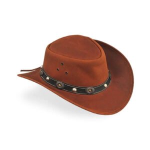 Rust Brown Suede Wide Brim Hat