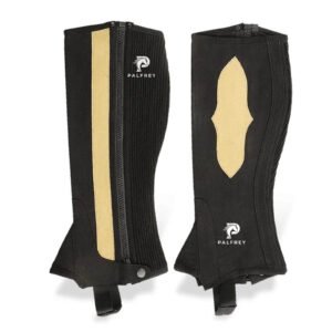 Black Half Chaps with Tan Suede Panels